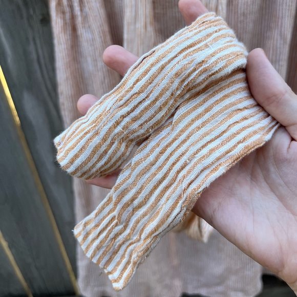 Hackwith Design House 100% Cotton Stripe Gathered Midi Dress XS/S - Picture 8 of 8